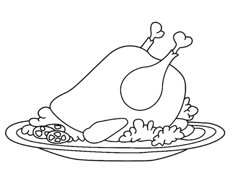 Grilled Turkey Coloring Page